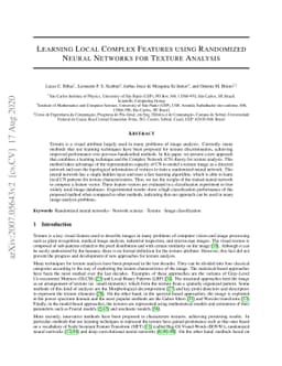Learning Local Complex Features using Randomized Neural Networks for
  Texture Analysis
