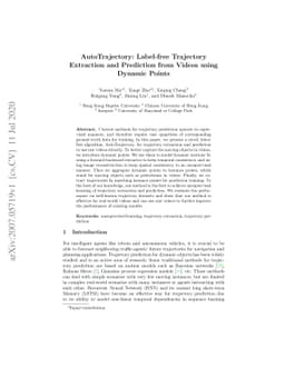 AutoTrajectory: Label-free Trajectory Extraction and Prediction from
  Videos using Dynamic Points