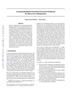 Learning Randomly Perturbed Structured Predictors for Direct Loss
  Minimization