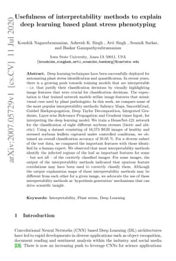 Usefulness of interpretability methods to explain deep learning based
  plant stress phenotyping