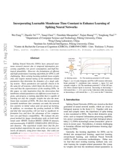 Incorporating Learnable Membrane Time Constant to Enhance Learning of
  Spiking Neural Networks