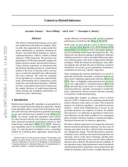 Control as Hybrid Inference