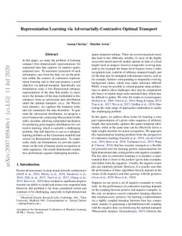 Representation Learning via Adversarially-Contrastive Optimal Transport