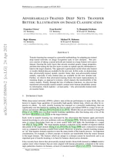 Adversarially-Trained Deep Nets Transfer Better: Illustration on Image
  Classification