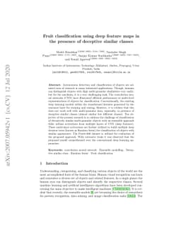 Fruit classification using deep feature maps in the presence of
  deceptive similar classes