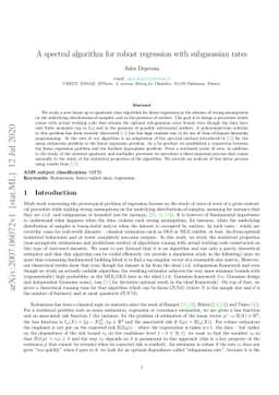 A spectral algorithm for robust regression with subgaussian rates