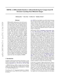 DRWR: A Differentiable Renderer without Rendering for Unsupervised 3D
  Structure Learning from Silhouette Images
