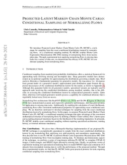 Projected Latent Markov Chain Monte Carlo: Conditional Sampling of
  Normalizing Flows