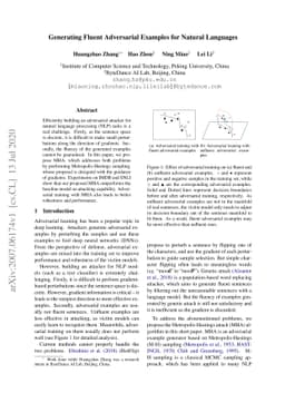 Generating Fluent Adversarial Examples for Natural Languages