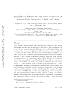 Fusing Motion Patterns and Key Visual Information for Semantic Event
  Recognition in Basketball Videos