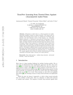 TrustNet: Learning from Trusted Data Against (A)symmetric Label Noise