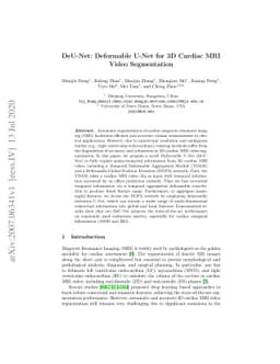 DeU-Net: Deformable U-Net for 3D Cardiac MRI Video Segmentation