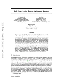 Rule Covering for Interpretation and Boosting
