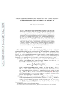 Strong Uniform Consistency with Rates for Kernel Density Estimators with
  General Kernels on Manifolds