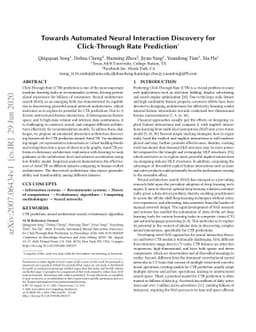 Towards Automated Neural Interaction Discovery for Click-Through Rate
  Prediction