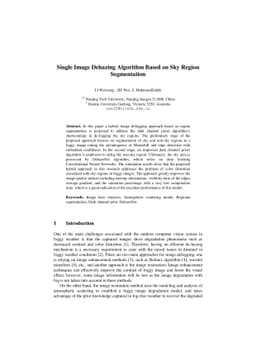 Single Image Dehazing Algorithm Based on Sky Region Segmentation