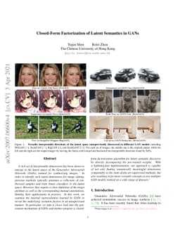 Closed-Form Factorization of Latent Semantics in GANs