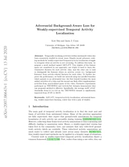 Adversarial Background-Aware Loss for Weakly-supervised Temporal
  Activity Localization