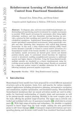 Reinforcement Learning of Musculoskeletal Control from Functional
  Simulations