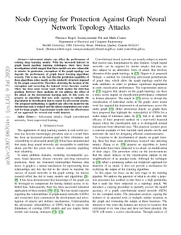 Node Copying for Protection Against Graph Neural Network Topology
  Attacks