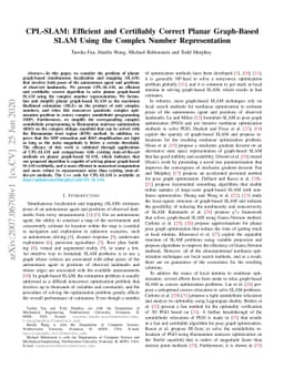 CPL-SLAM: Efficient and Certifiably Correct Planar Graph-Based SLAM
  Using the Complex Number Representation