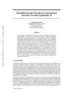 Embedded Encoder-Decoder in Convolutional Networks Towards Explainable
  AI