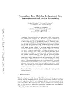 Personalized Face Modeling for Improved Face Reconstruction and Motion
  Retargeting