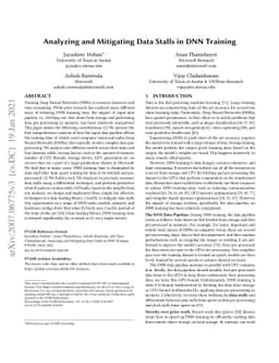 Analyzing and Mitigating Data Stalls in DNN Training