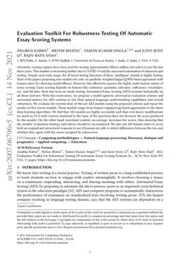Evaluation Toolkit For Robustness Testing Of Automatic Essay Scoring
  Systems