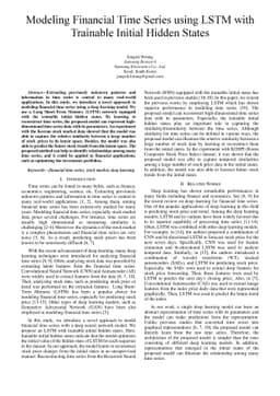 Modeling Financial Time Series using LSTM with Trainable Initial Hidden
  States