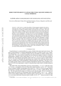 Robust Identifiability in Linear Structural Equation Models of Causal
  Inference