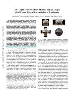 360$^\circ$ Depth Estimation from Multiple Fisheye Images with Origami
  Crown Representation of Icosahedron