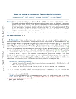 Follow the bisector: a simple method for multi-objective optimization