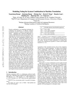 Modeling Voting for System Combination in Machine Translation