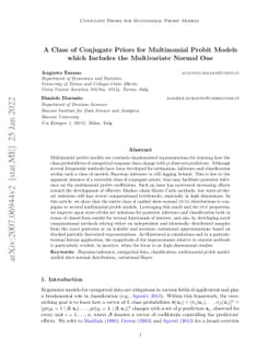 A Class of Conjugate Priors for Multinomial Probit Models which Includes
  the Multivariate Normal One