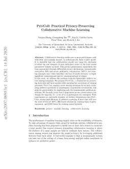 PrivColl: Practical Privacy-Preserving Collaborative Machine Learning