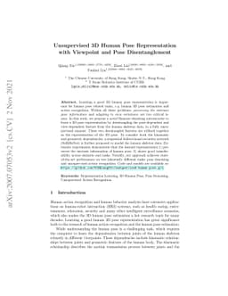 Unsupervised 3D Human Pose Representation with Viewpoint and Pose
  Disentanglement