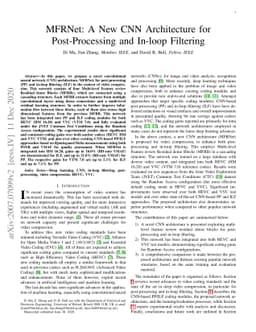 MFRNet: A New CNN Architecture for Post-Processing and In-loop Filtering