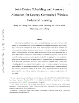 Joint Device Scheduling and Resource Allocation for Latency Constrained
  Wireless Federated Learning