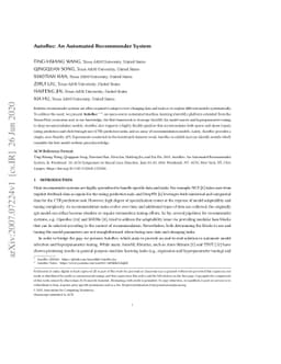AutoRec: An Automated Recommender System