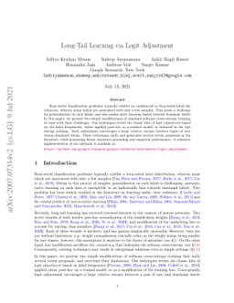 Long-tail learning via logit adjustment