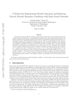 A Method for Representing Periodic Functions and Enforcing Exactly
  Periodic Boundary Conditions with Deep Neural Networks