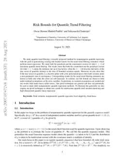 Risk Bounds for Quantile Trend Filtering