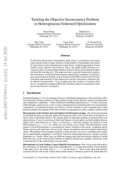 Tackling the Objective Inconsistency Problem in Heterogeneous Federated
  Optimization