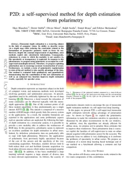 P2D: a self-supervised method for depth estimation from polarimetry