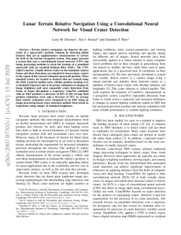 Lunar Terrain Relative Navigation Using a Convolutional Neural Network
  for Visual Crater Detection
