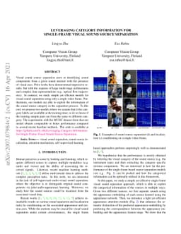 Leveraging Category Information for Single-Frame Visual Sound Source
  Separation