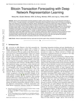 Bitcoin Transaction Forecasting with Deep Network Representation
  Learning