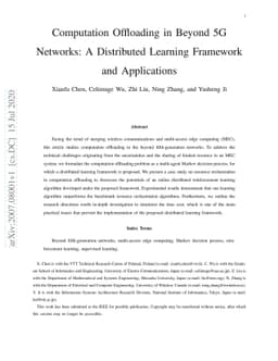 Computation Offloading in Beyond 5G Networks: A Distributed Learning
  Framework and Applications