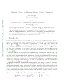 Optimal Coreset for Gaussian Kernel Density Estimation